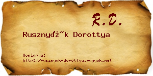 Rusznyák Dorottya névjegykártya
